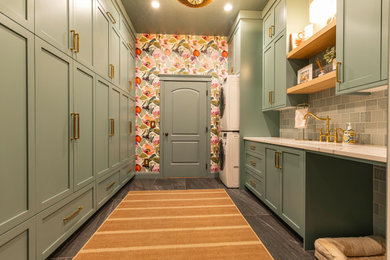 Transitional laundry room photo in Boise