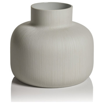 Declan Off-White Porcelain Vase, 8.5"