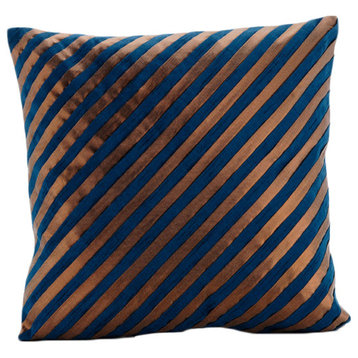 Teal Throw Pillows 20"x20" Outdoor Chair Cushions, Silk, Unfolding Teal Copper