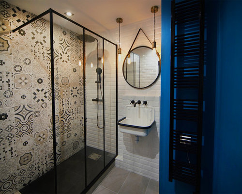 Industrial Badezimmer mit Zementfliesen Ideen, Design & Bilder | Houzz