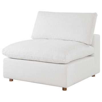 Modular Sofa Middle Chair, White, Fabric, Modern, Lounge Cafe Hotel Hospitality