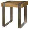 Hammary Flatiron Square End Table in Sabdy Brown