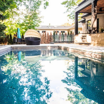 Vinyl Inground Pool with Interlocking Deck