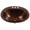 Seville Aged Copper 20" Oval Drop-In Bath Sink with Ashfield Faucet Kit