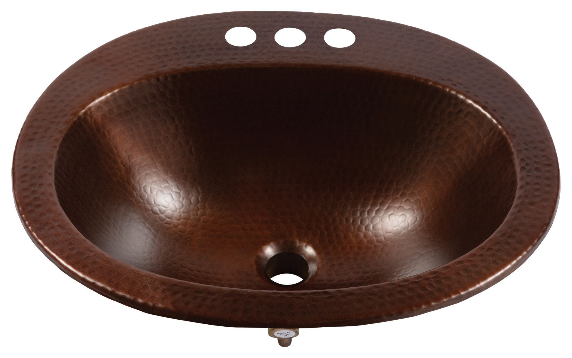 Seville Aged Copper 20" Oval Drop-In Bath Sink with Ashfield Faucet Kit