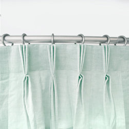 Washed Belgian Linen Drapes-Seafoam - Curtains