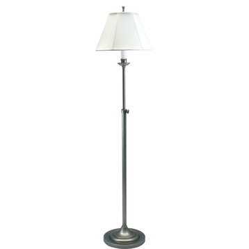 Club Adjustable Floor Lamp, Antique Silver
