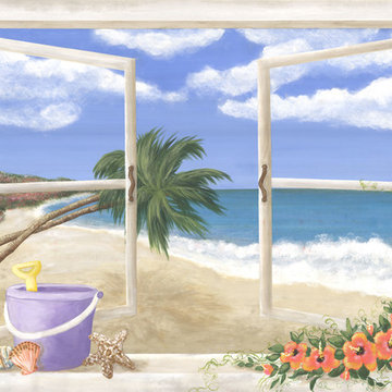 GIrl beach mural