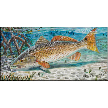 Tile Mural, West Coast Reds by Carey Chen