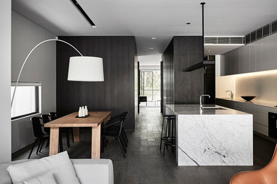 Large contemporary kitchen in Melbourne.