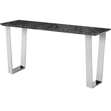 Nuevo Furniture Catrine Console Table, Black/Silver