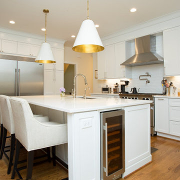 Transitional White Shaker Kitchen Design Chapel Hill, NC