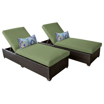 Belle Chaise Set of 2 Outdoor Wicker Patio Furniture Cilantro