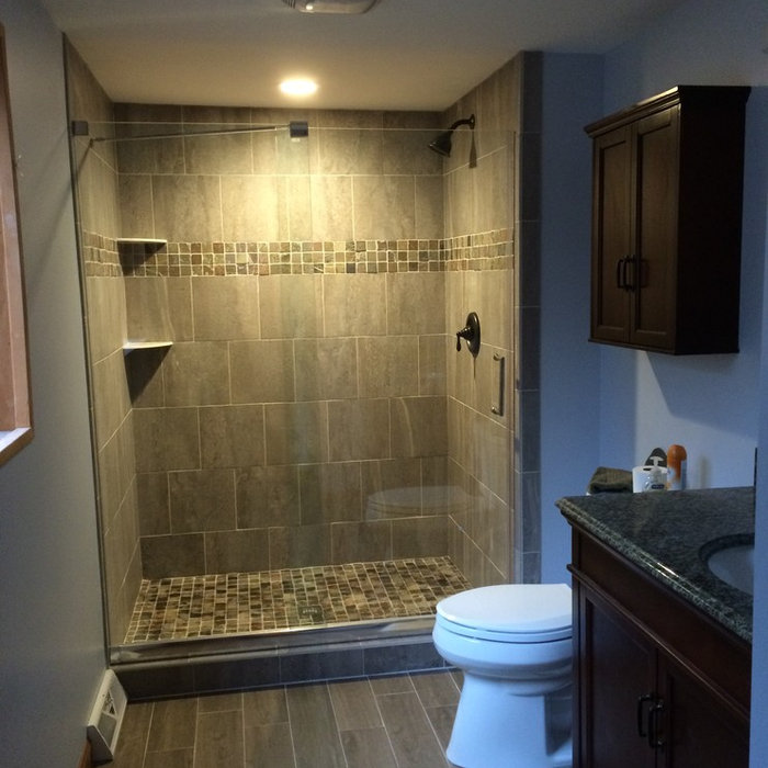 Bathroom with custom tile shower