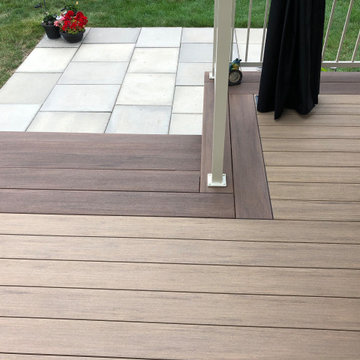 Azek Weathered Teak and double wide English Walnut trim