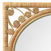 Contemporary Tropical Rattan Scroll Wall Mirror 48" Vintage Style Large