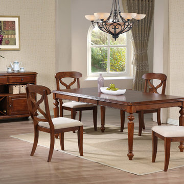 Sunset Trading 6 Piece Andrews Butterfly Leaf Dining Table Set with Server