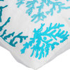 Blue Decorative Pillow Covers 14"x14" Cotton, Caribbean Coast