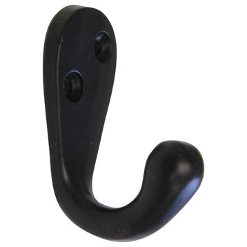 RCH Decorative Iron Wall Hook, 1.6 Inch, Various Finishes, Black, 1.6 Inch