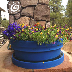 Poly Resin Low Rolled Rim Pot - Outdoor Pots And Planters