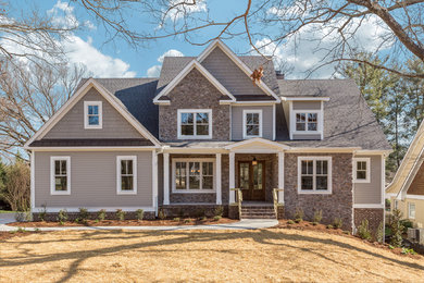 Example of a transitional exterior home design in Other