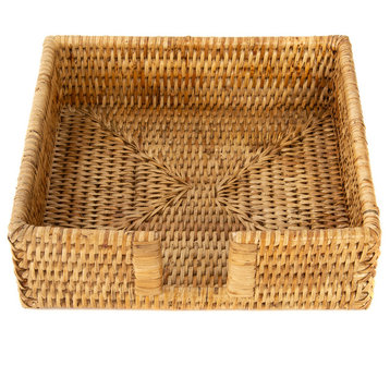 Artifacts Rattan™ Luncheon Napkin Holder with Cutout, Honey Brown