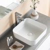 Bathroom Vessel Sink Square White Ceramic Porcelain Counter Top Vanity Bowl Sink