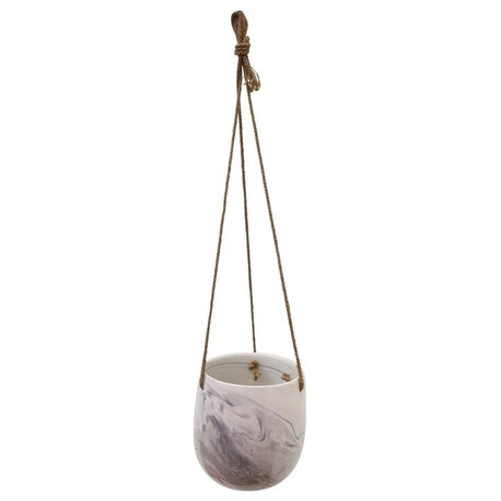 Sagebrook Home Hanging Gray Marble Planter