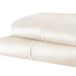 Blue Nile Mills - 2-Piece Solid 1500-Thread Count Cotton Pillowcase Set, Ivory, King - Add luxurious comfort to your bed with the Marrow Stitch Pillowcase. This plush bundle is beautifully designed with premium, 100% Cotton that boasts a cozy 1500-thread count to provide a peaceful night's sleep. Available in a variety of solid colors with a subtle shimmer from their sateen weave, you're sure to find just the right style for your bed. Add matching sheets or a duvet cover set, sold separately, for a finished, relaxing look.