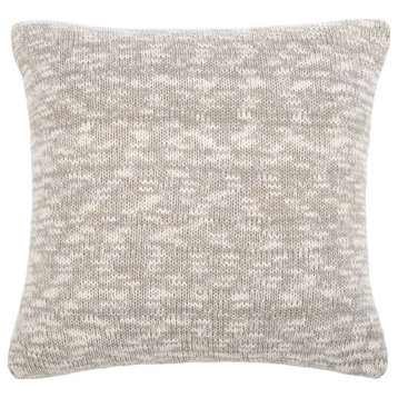 Safavieh Ralen Knit Pillow Light Grey/Natural/Gold Lurex 20" X 20"