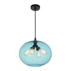 CWI LIGHTING 5553P16 -Blue 4 Light Down Pendant with Transparent Blue finish