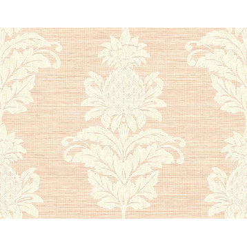 Kenneth James by Brewster PS40701 Palm Springs Pineapple Grove Pink Damask