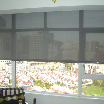 3% Screen Motorized Roller Shades Open And Close Conveniently