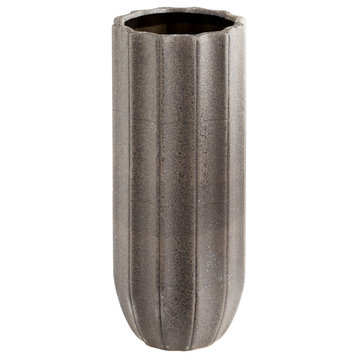 Cyan Large Brutalist Vase 11189, Grey