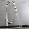 Olivi Brass Kitchen Faucet, Pull Out Sprayer, Brushed Nickel Finish