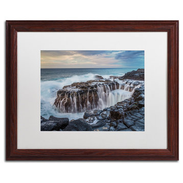 Pierre Leclerc 'Queen's Bath Kauai' Matted Framed Art, Wood Frame, White, 20x16