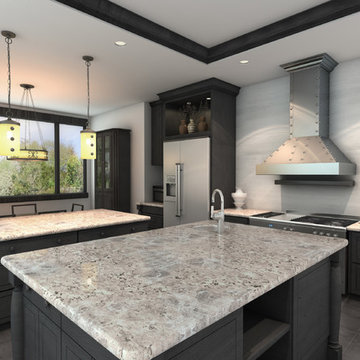Kitchen remodel with a ZLINE 655-4SSSS Designer Stainless Steel Range Hood
