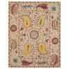 Hand-Tufted Wool Paisley Rug, Ivory, 7'9"x9'9"