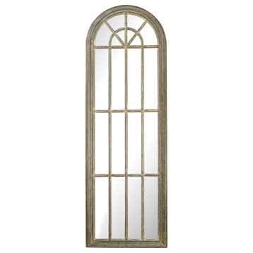 Full Length Arched Window Pane Mirror
