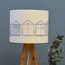 Beach Huts Drum Table Lampshade, Teal, Extra Large