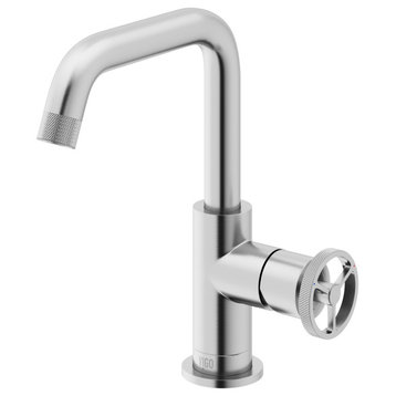 VIGO Cass Single Handle Single-Hole Bathroom Faucet, Brushed Nickel