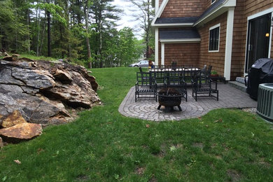 Patio Expansion with fire pit and seat wall