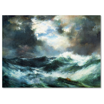 Thomas Moran 'Moonlit Shipwreck at Sea' Canvas Art, 24 x 18