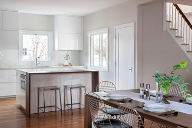 Inspiration for a contemporary kitchen remodel in Boston