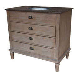 Antique Distressed 36 inch Single Sink Bathroom Vanity Oak Finish - Bathroom Vanities And Sink Consoles
