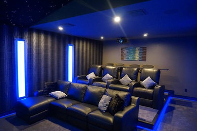 Trendy home theater photo in Orlando
