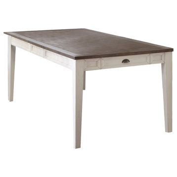 Cayla Table Dark Oak and White