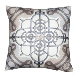 "Eperon d'Or" Herm&egrave;s Silk Scarf Pillow - Decorative Pillows