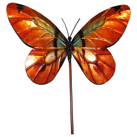 Garden Stake Butterfly Orange