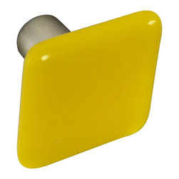 CKP - Art Glass Knob, Sunflower Yellow, Dull Brushed Nickel Base - Cabinet And Drawer Knobs